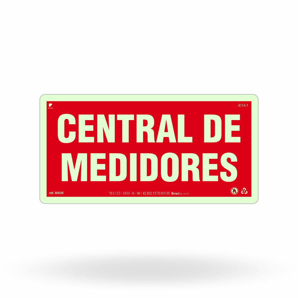Placa de Alerta "Central de Medidores" MA26 com ColorAdd