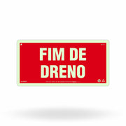 Placa de Alerta "Fim de Dreno" MA27 com ColorAdd