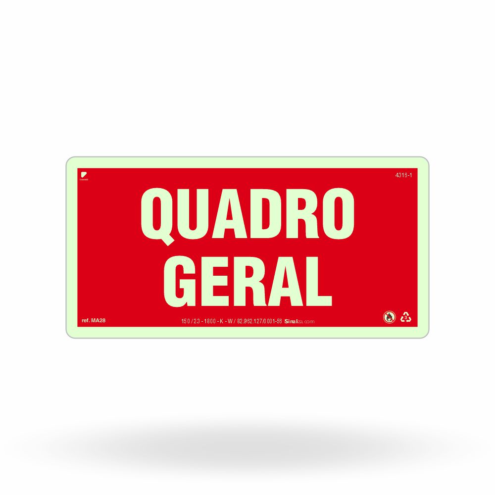 Placa de Alerta "Quadro Geral" MA28 com ColorAdd
