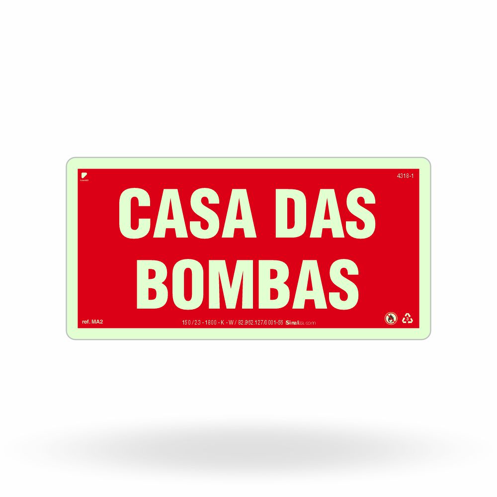 Placa de Alerta "Casa das Bombas" MA2 com ColorAdd