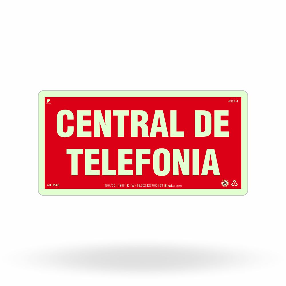 Placa de Alerta "Central de Telefonia" MA8 com ColorAdd