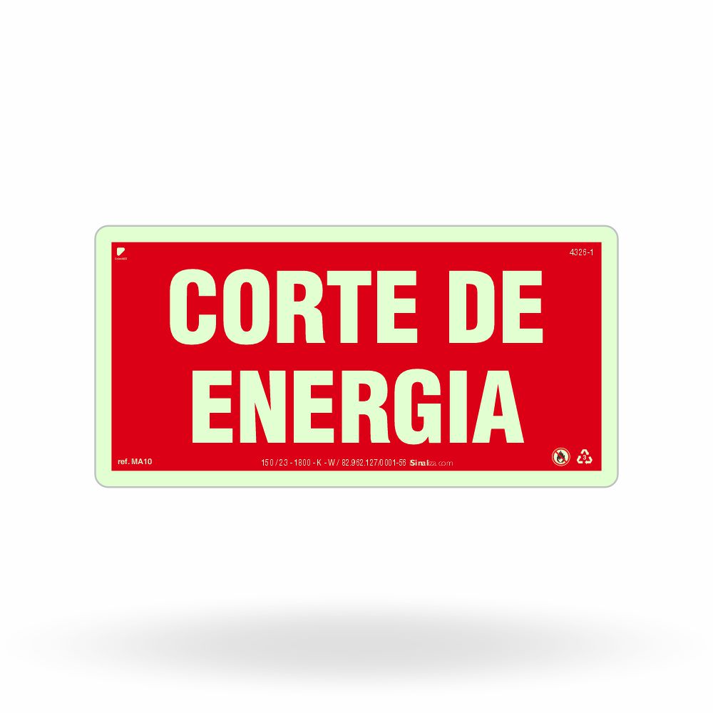Placa de Alerta "Corte de Energia" MA10 com ColorAdd