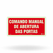 Placa "Comando Manual de Abertura das Portas" MA13 com ColorAdd
