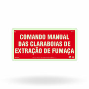 Placa "Comando Manual das Claraboias" MA14 com ColorAdd