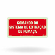 Placa de Alerta "Comando Extração de Fumaça" MA15 com ColorAdd