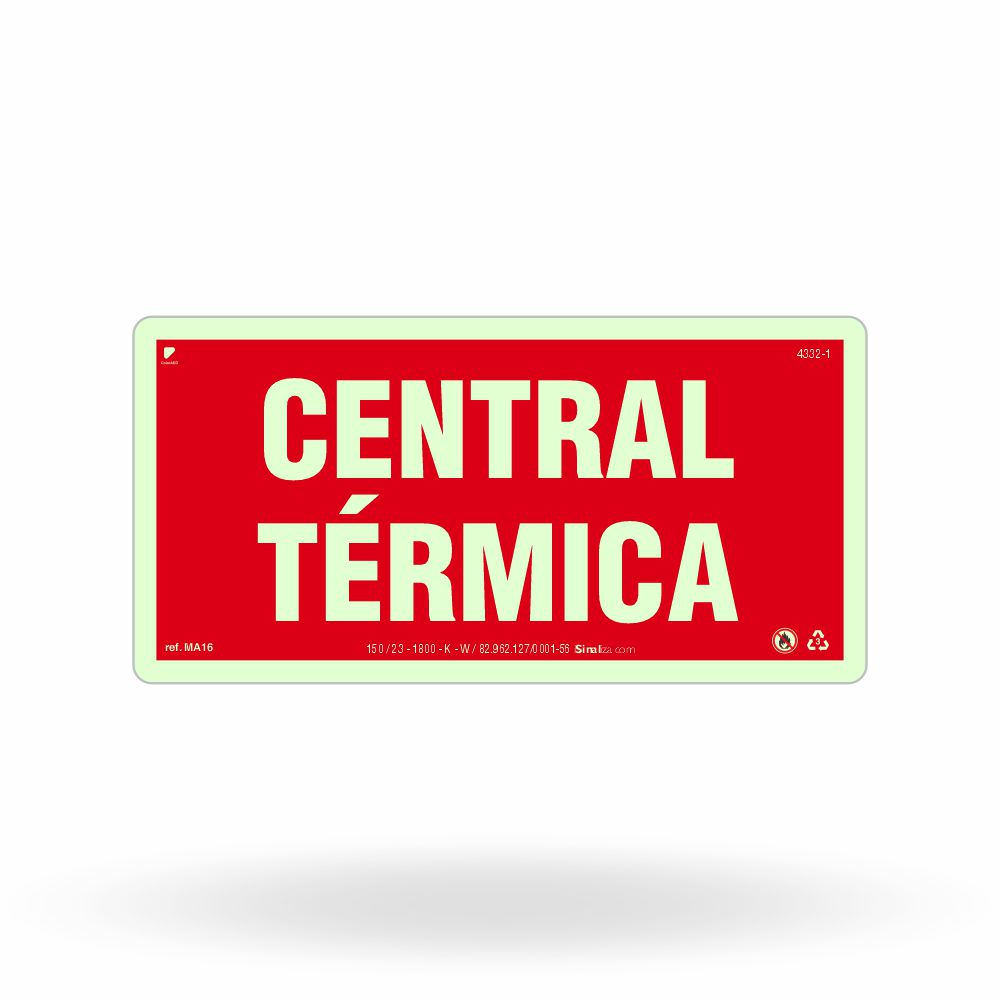 Placa de Alerta "Central Térmica" MA16 com ColorAdd