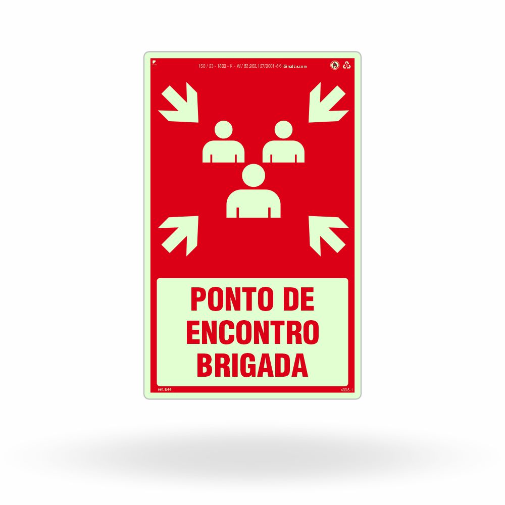 Placa "Ponto de Encontro da Brigada" E44 com ColorAdd
