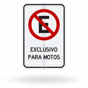 Placa Proibido Estacionar - Exclusivo para Motos