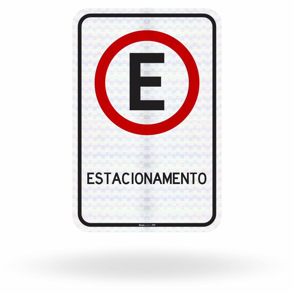 Placa Estacionamento Regulamentado (R-6b)
