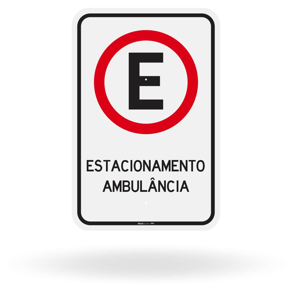 Placa Estacionamento para Ambulância