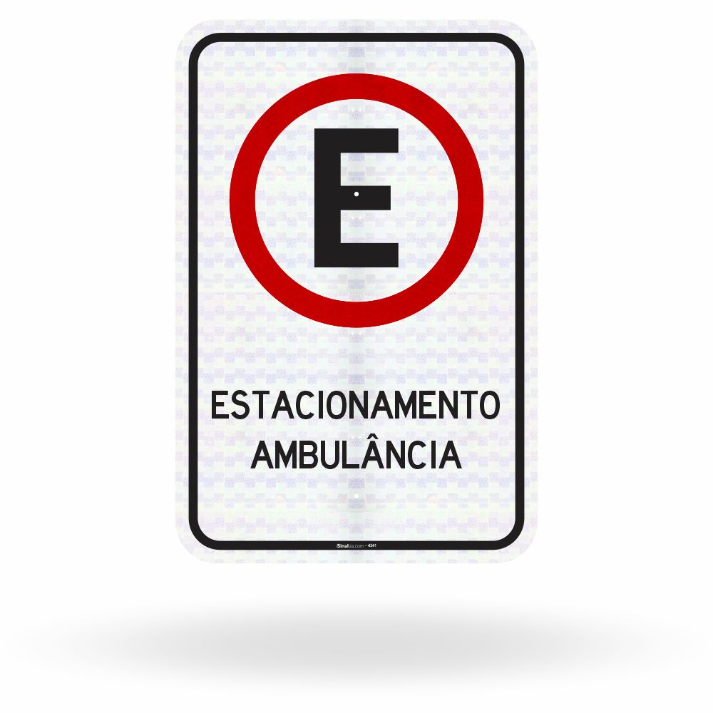 Placa Estacionamento para Ambulância