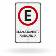 Placa Estacionamento para Ambulância