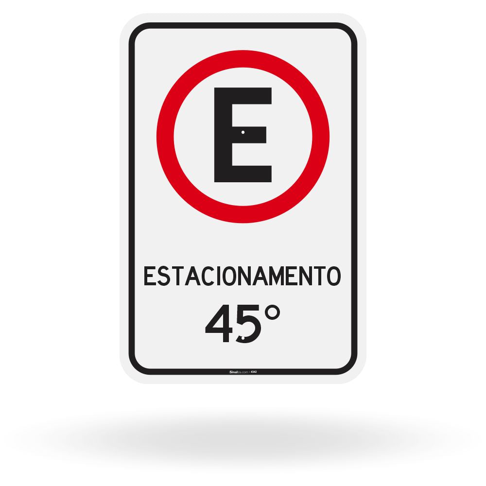 Placa Estacionamento em Ângulo 45 Graus (R-6b)