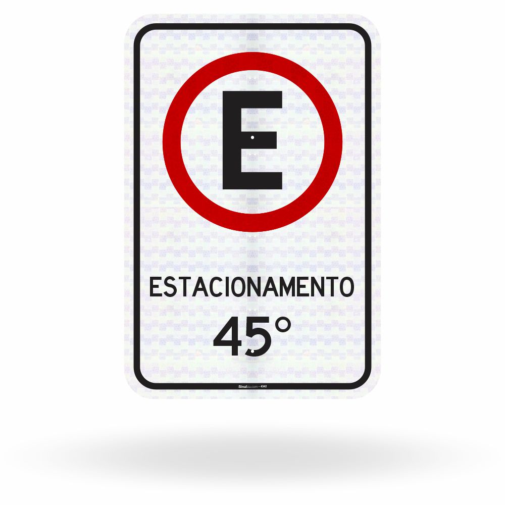 Placa Estacionamento em Ângulo 45 Graus (R-6b)