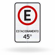 Placa Estacionamento em Ângulo 45 Graus (R-6b)