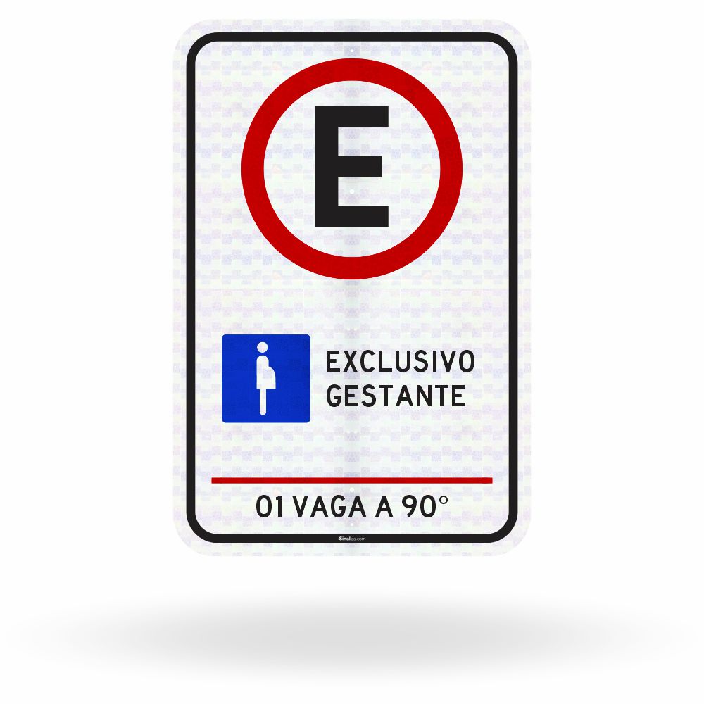 Placa Estacionamento para Gestante - 1 Vaga 90° (R-6b)