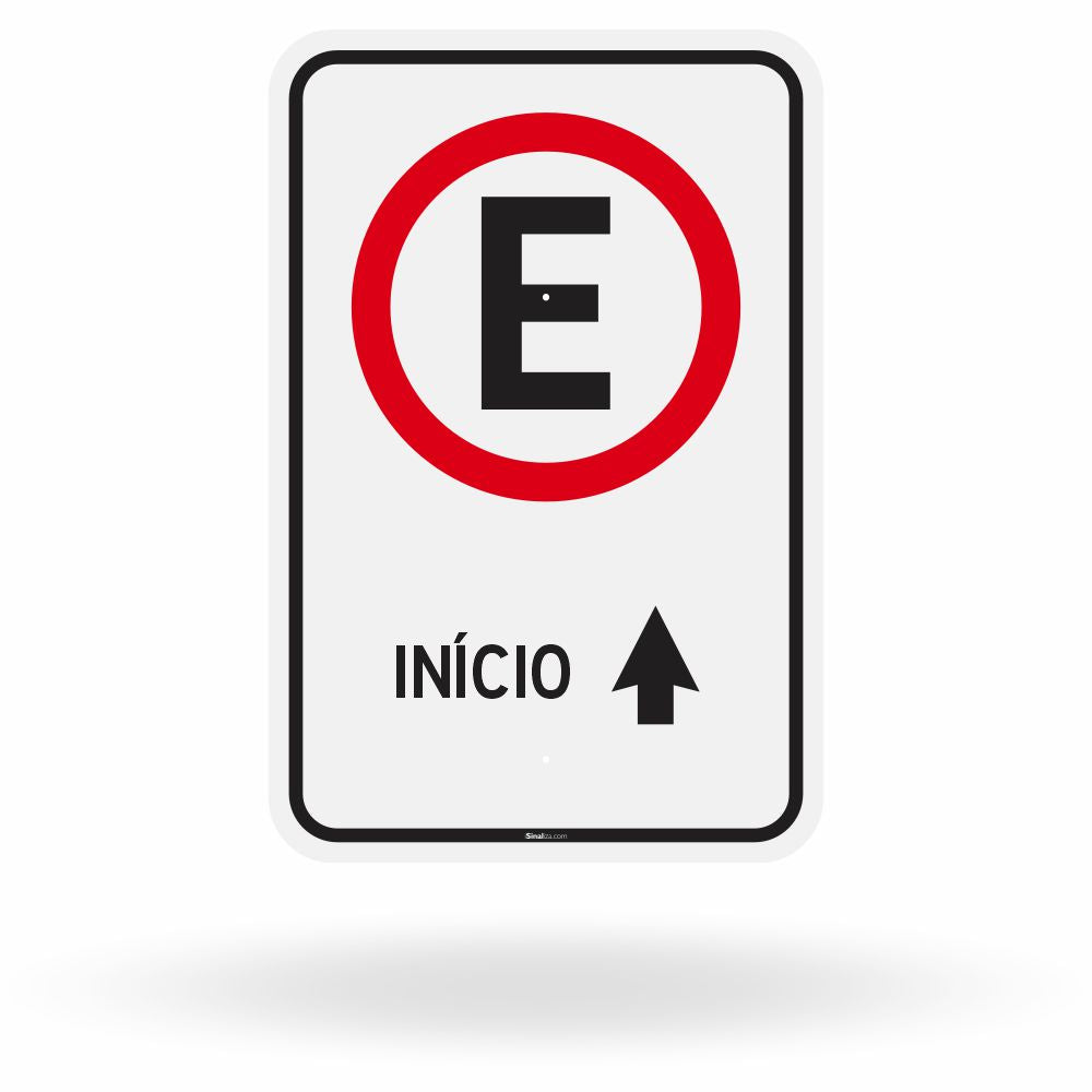 Placa Início de Estacionamento Regulamentado