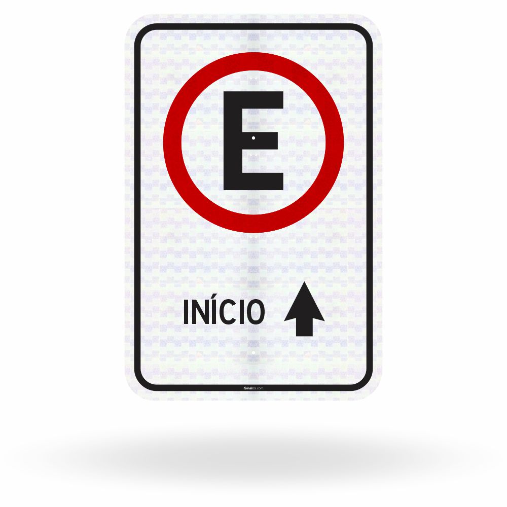 Placa Início de Estacionamento Regulamentado