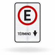 Placa Proibido Estacionar - Término (R-6a)