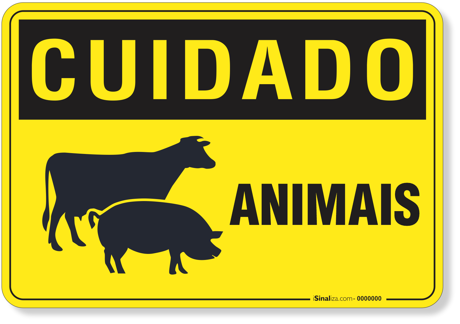 Placa Cuidado Animais