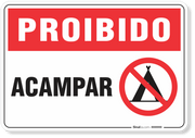 Placa Proibido Acampar