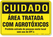 Placa Cuidado Área Tratada Com Agrotóxicos
