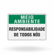 Placa Meio Ambiente - Responsabilidade De Todos Nós