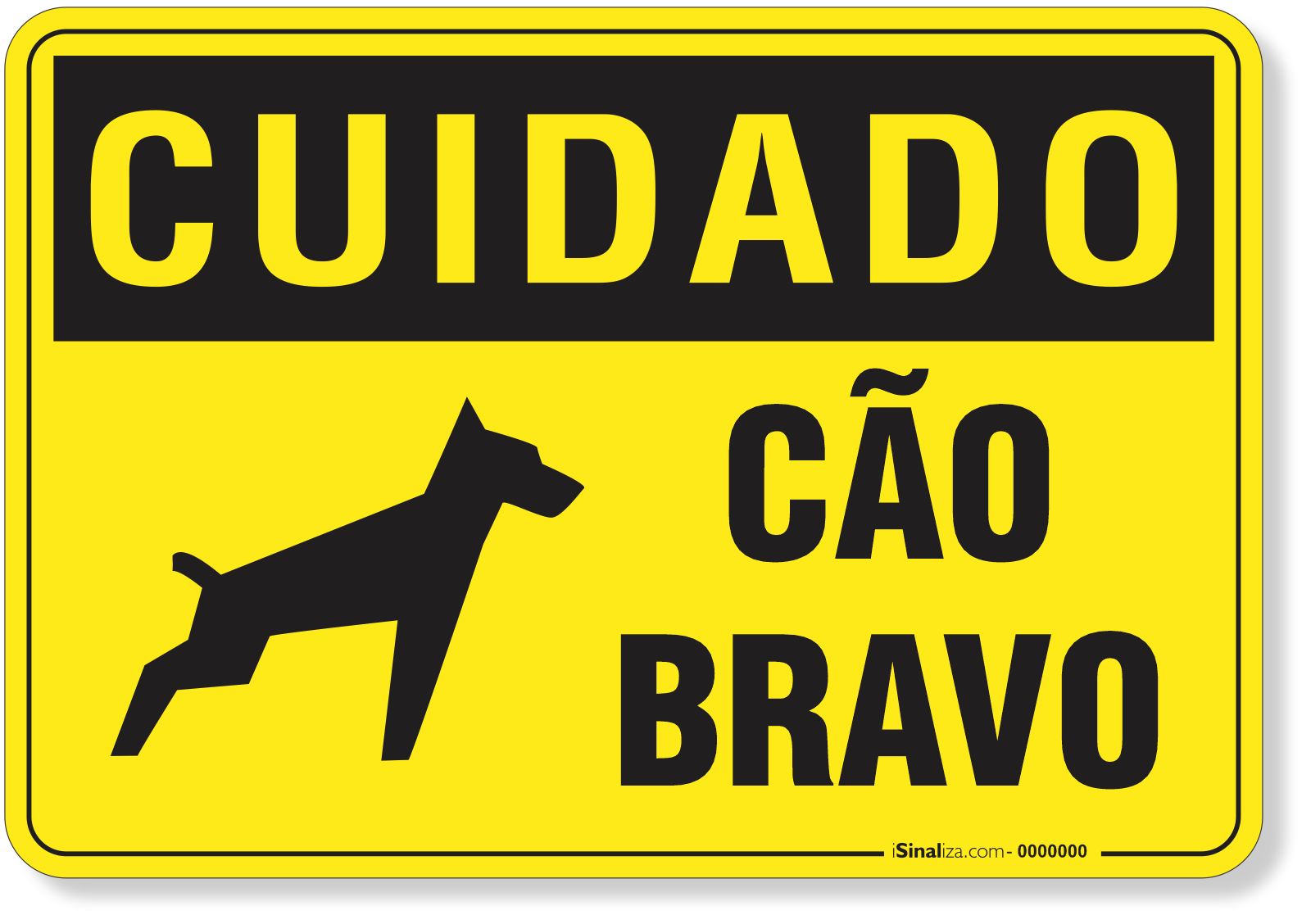 Placa Cuidado Cão Bravo
