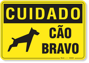 Placa Cuidado Cão Bravo