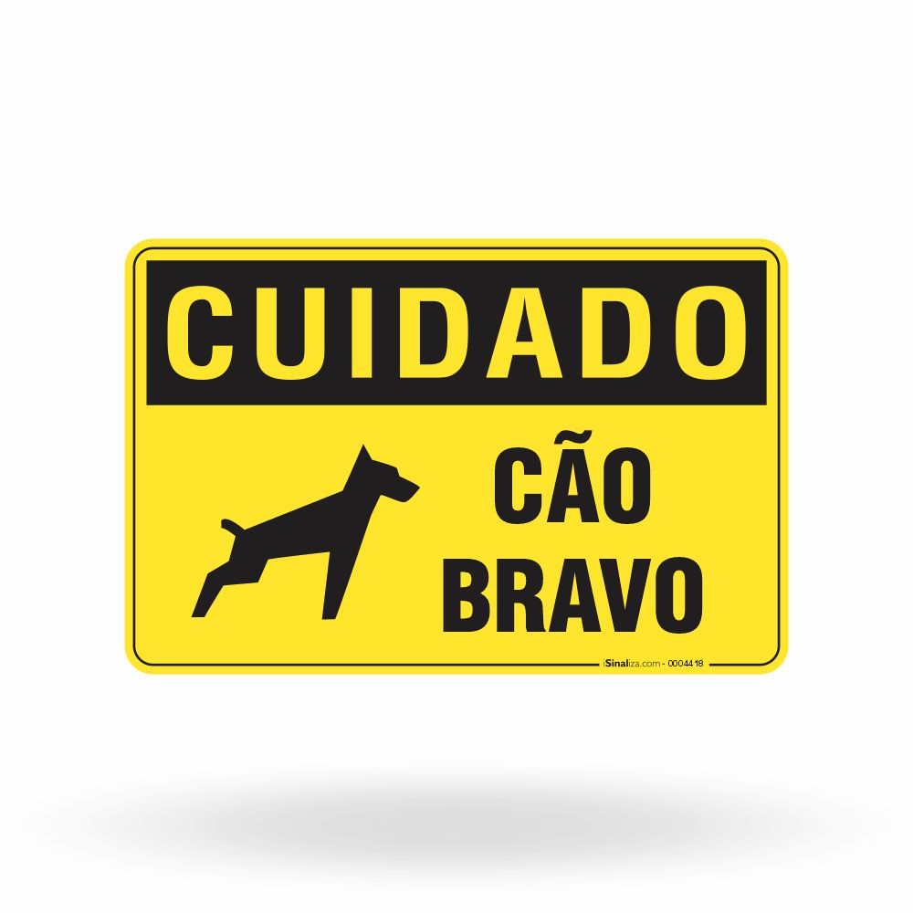 Placa Cuidado - Cão Bravo