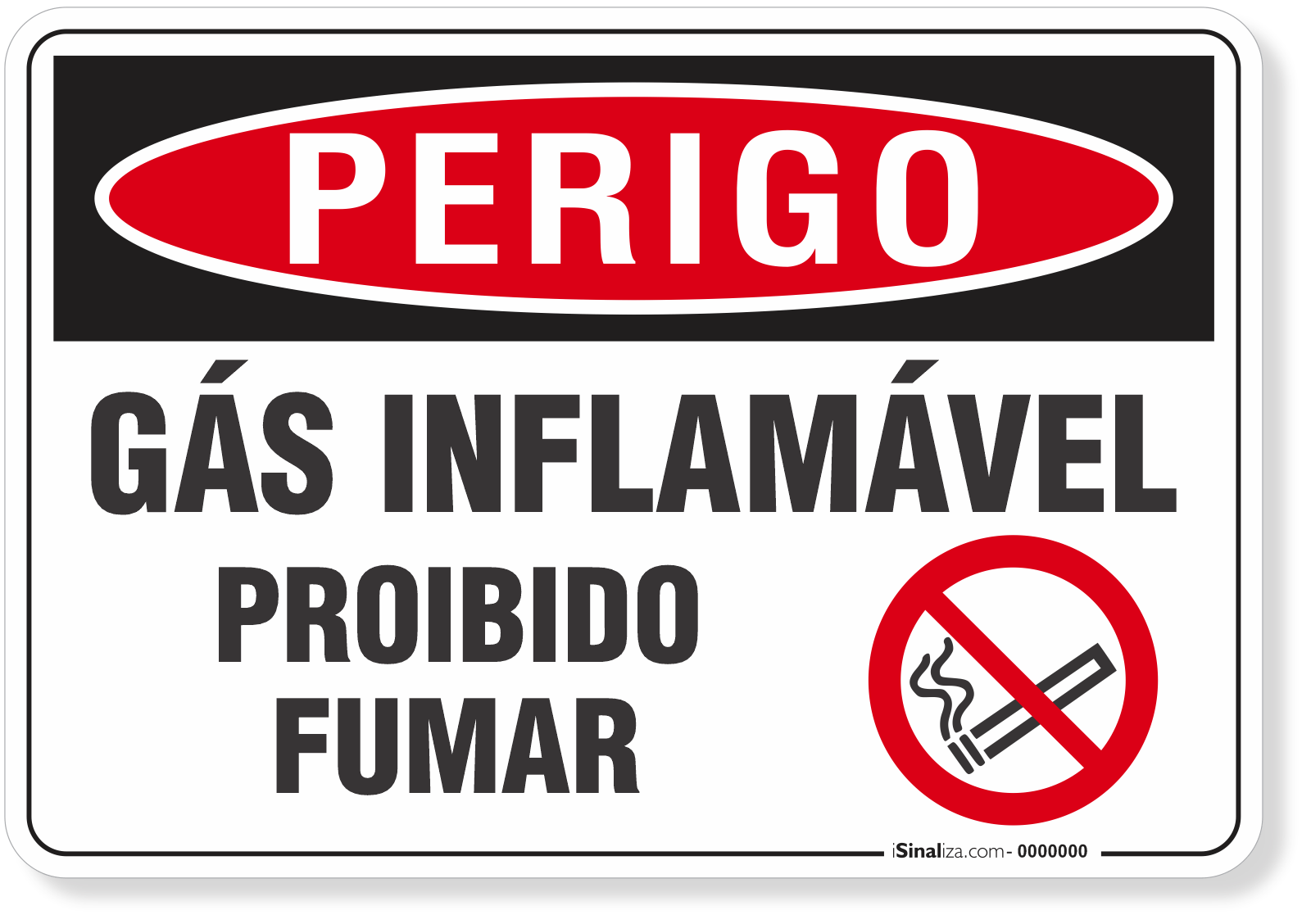 Placa Perigo Gás Inflamável Proibido Fumar
