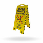 Cavalete de Sinalização "Escada Rolante em Manutenção" Trilíngue