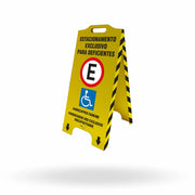 Cavalete de Sinalização "Estacionamento Exclusivo Deficientes" Trilíngue