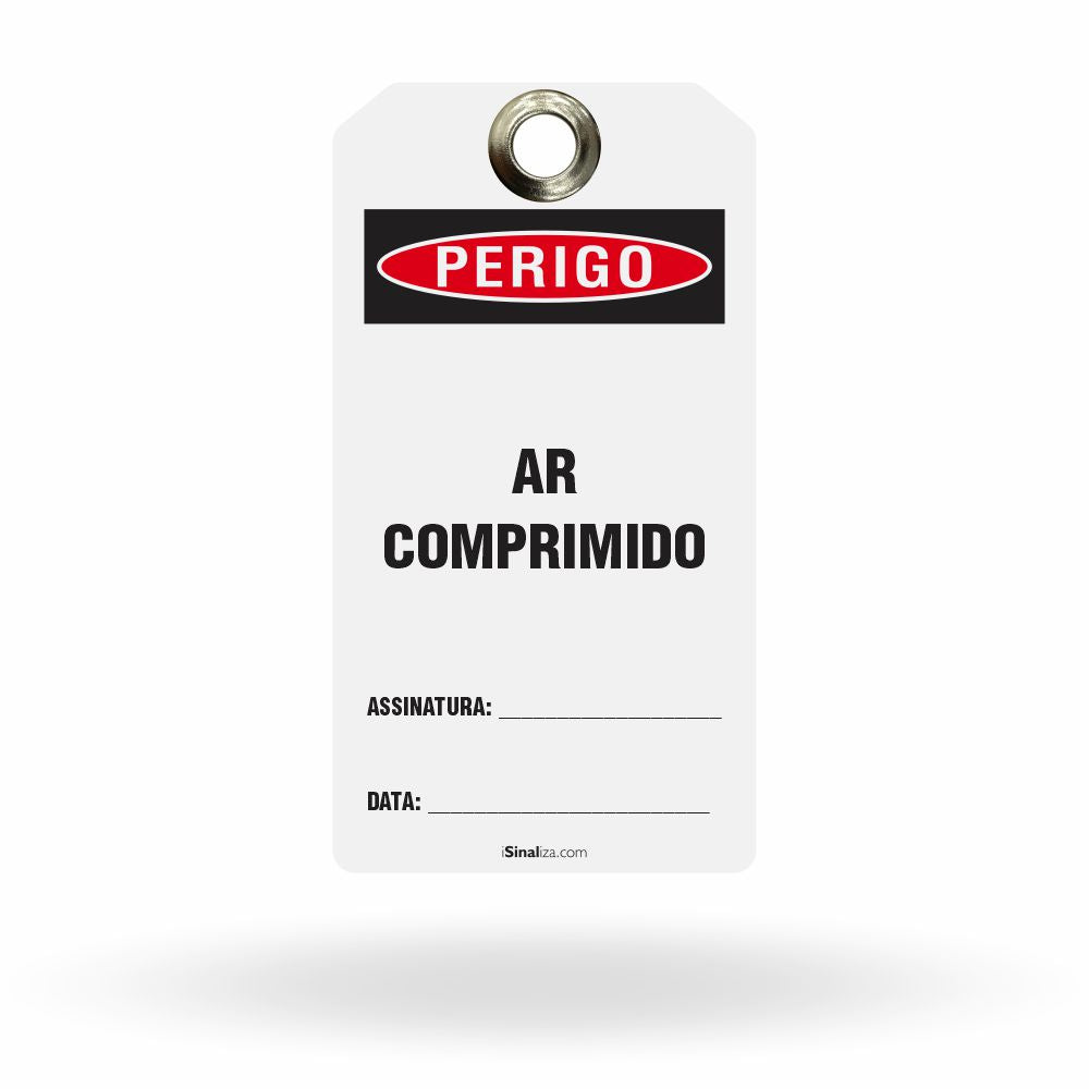 Etiqueta de Bloqueio LOTO "Perigo: Ar Comprimido" (Embalagem com 14 unidades)
