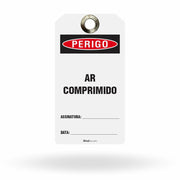 Etiqueta de Bloqueio LOTO "Perigo: Ar Comprimido" (Embalagem com 14 unidades)