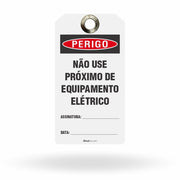 Etiqueta de Bloqueio LOTO "Perigo: Não Use Próximo de Equipamento Elétrico" (Embalagem com 14 unidades)