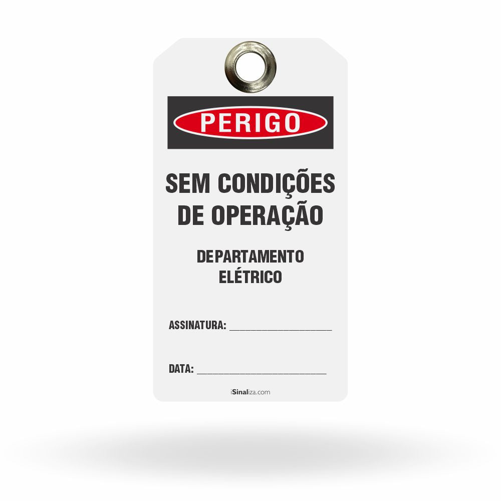 Etiqueta de Bloqueio LOTO "Perigo: Departamento Elétrico" (Embalagem com 14 unidades)