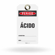 Etiqueta de Bloqueio LOTO "Perigo: Ácido" (Embalagem com 14 unidades)