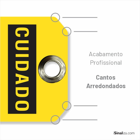 Etiqueta de Bloqueio LOTO "Cuidado: Cabo de Fibra Ótica" (Embalagem com 14 unidades)