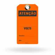 Etiqueta de Bloqueio LOTO "Atenção: Volts" (Embalagem com 14 unidades)