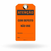 Etiqueta de Bloqueio LOTO "Atenção: Com Defeito, Não Use" (Embalagem com 14 unidades)