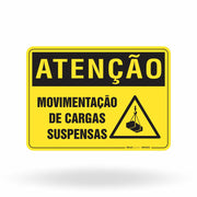 Placa Atenção - Movimentação de Cargas Suspensas