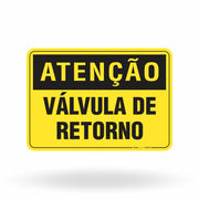 Placa Atenção - Válvula de Retorno