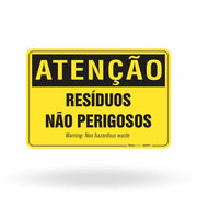 Placa Atenção - Resíduos Não Perigosos