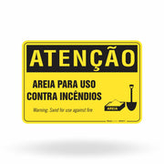 Placa Atenção - Areia para Uso Contra Incêndios