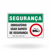 Placa Segurança - Obrigatório Usar Sapato de Segurança