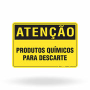 Placa Atenção - Produtos Químicos Para Descarte