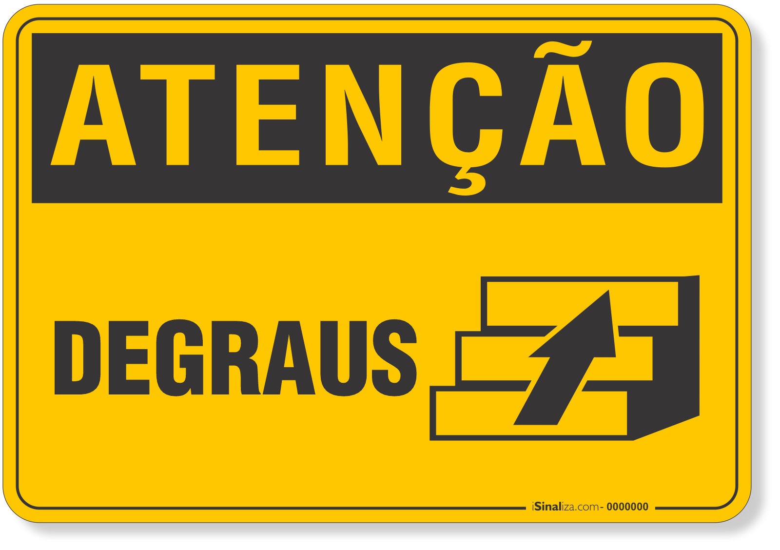 Placa de Atenção - Degraus (Seta para Cima)