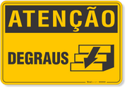 Placa de Atenção - Degraus (Seta para Baixo)