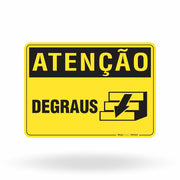 Placa Atenção - Degraus (Seta para Baixo)